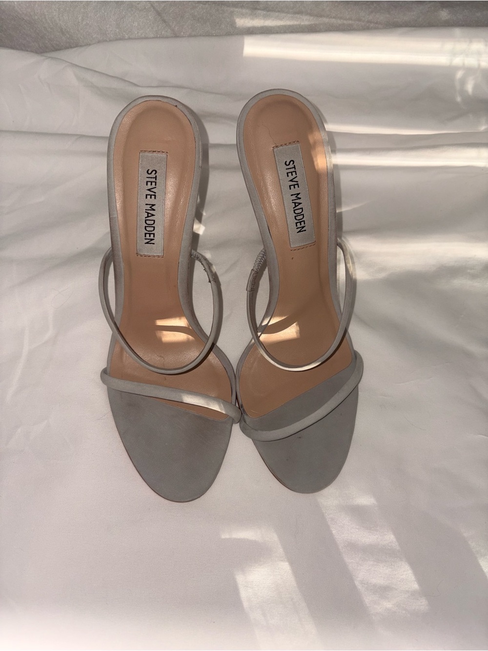 Steve Madden Gray Strappy Open-Toe Heels